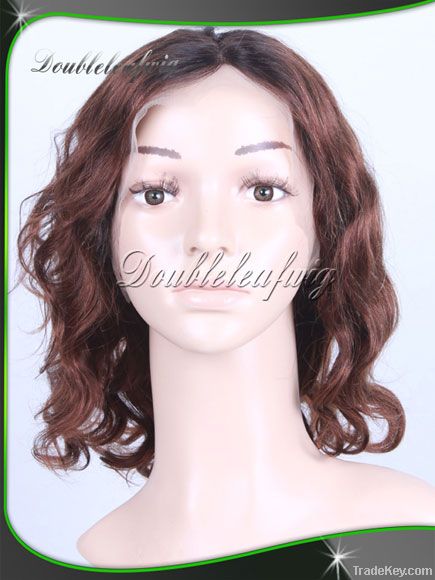 brown Brazilian virgin hair wave with full lace wig