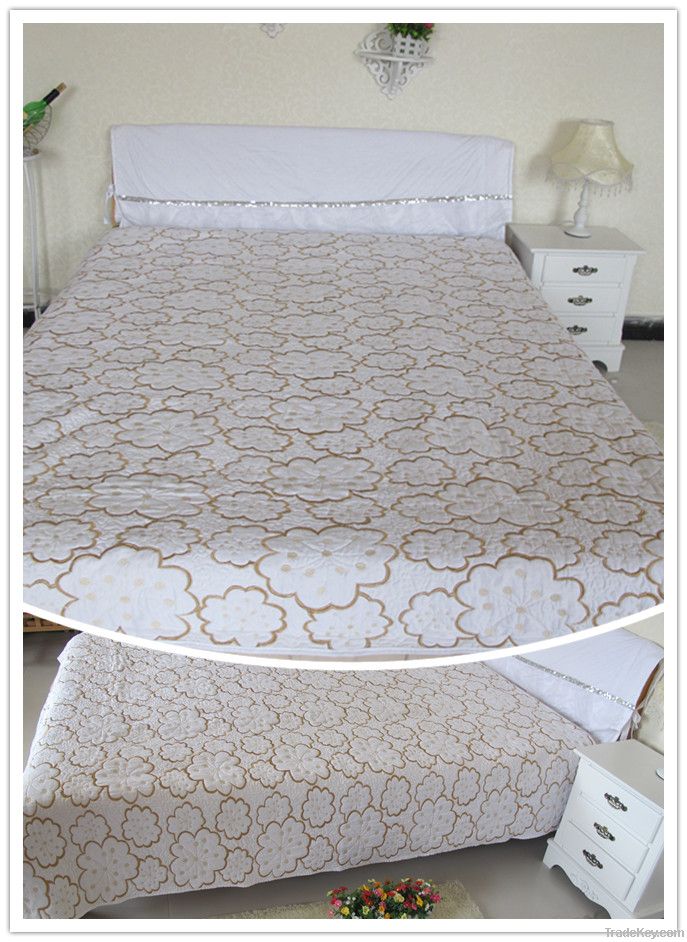 Fresh cotton embroidery quilt/ bedspread