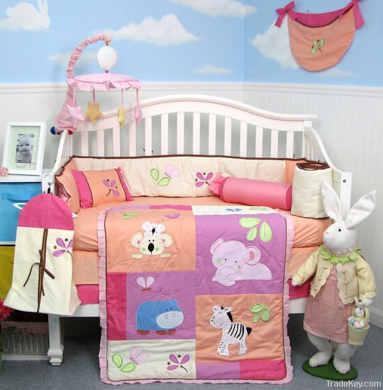 Eco-friendly printed baby bedding set