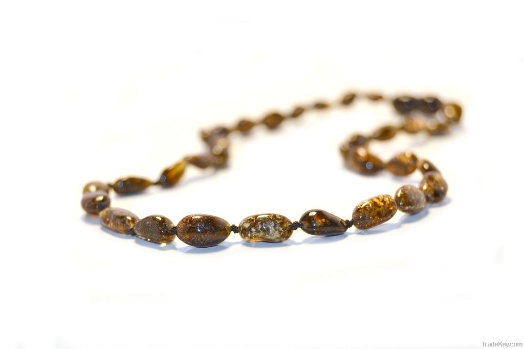 Baltic amber teething necklace for babies, from natural Baltic amber.