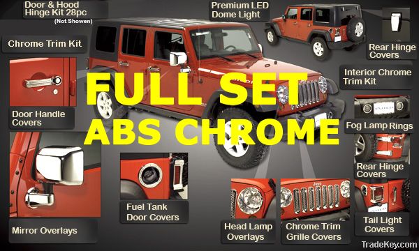 Jeep Wrangler JK Full Set ABS CHROME COVER Whole Chromium Styling