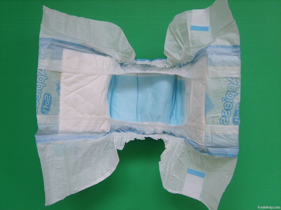 Disposable baby diapers with blue ADL layer