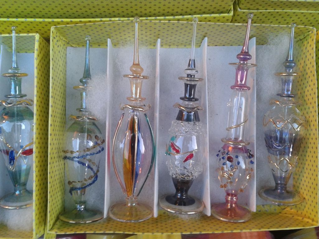 Egyptian perfume glass pyrex bottle - Hand Made