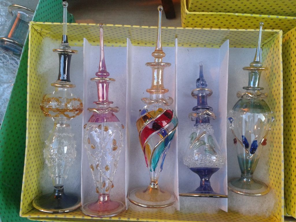 Egyptian perfume glass pyrex bottle - Hand Made