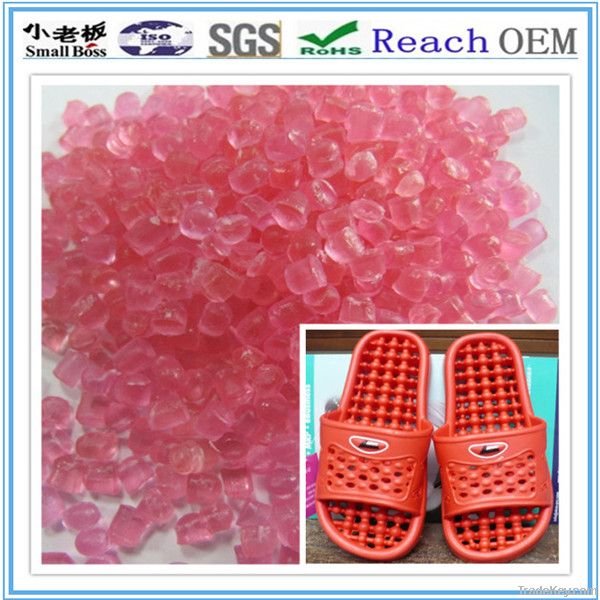 Flexible and red PVC granules for slipper