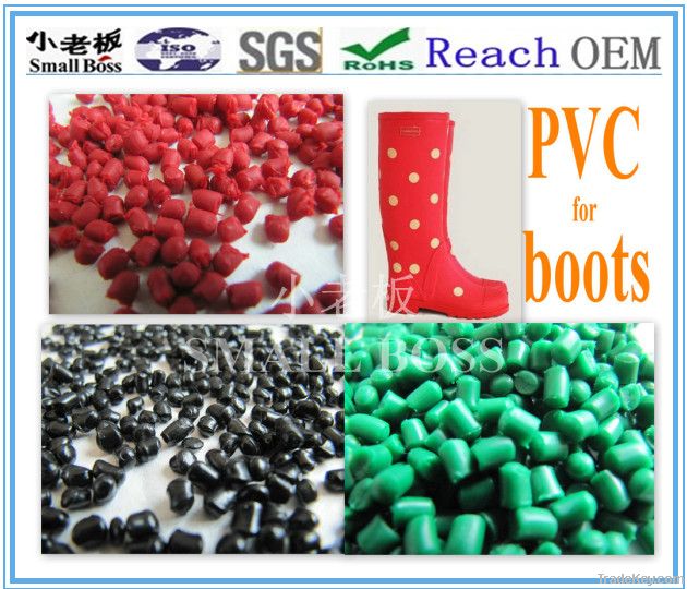 Flexible and red PVC granules for slipper