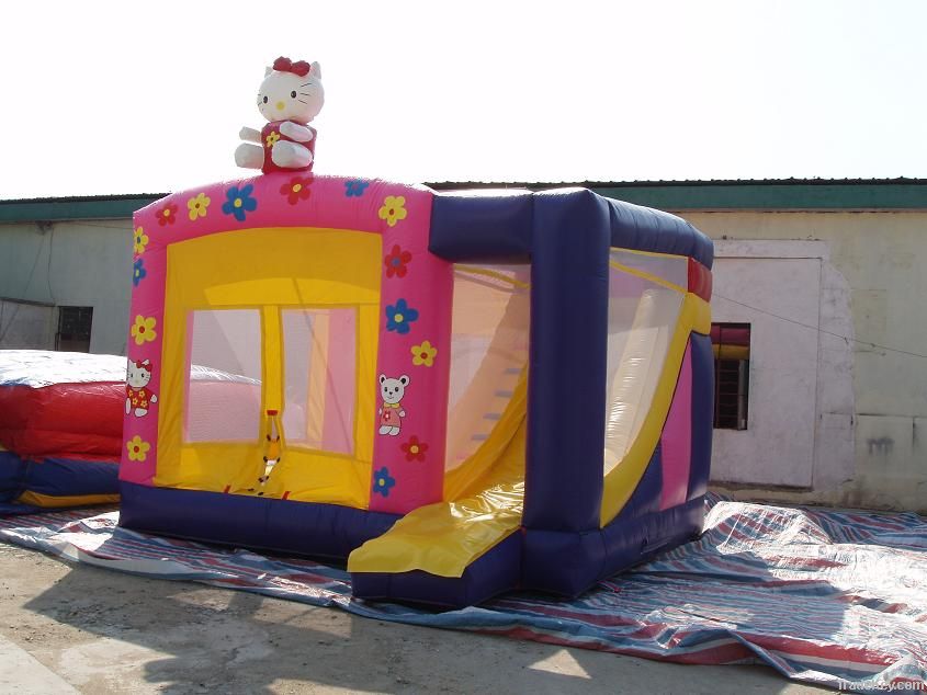 Top fun inflatable bouncy castle with slide
