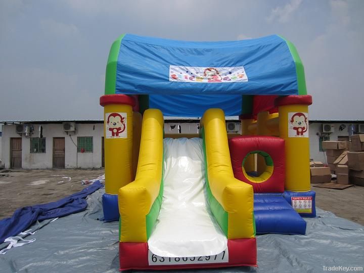 Top fun inflatable bouncy castle with slide