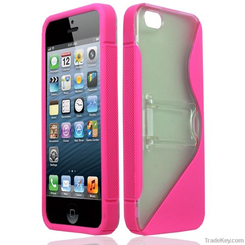 S shape stand case for iphone 5, phone cover