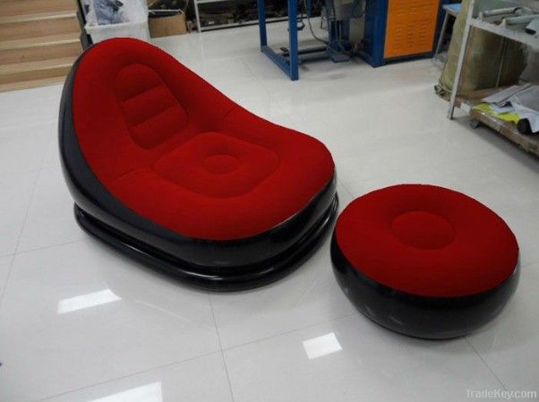 Flocked Pvc Inflatable Chair And Sofa For Both Adu