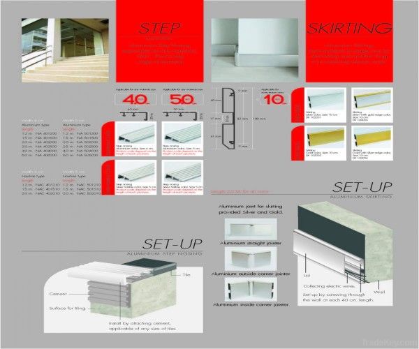 Corner Trim, Skirting, Border and Step Nosing