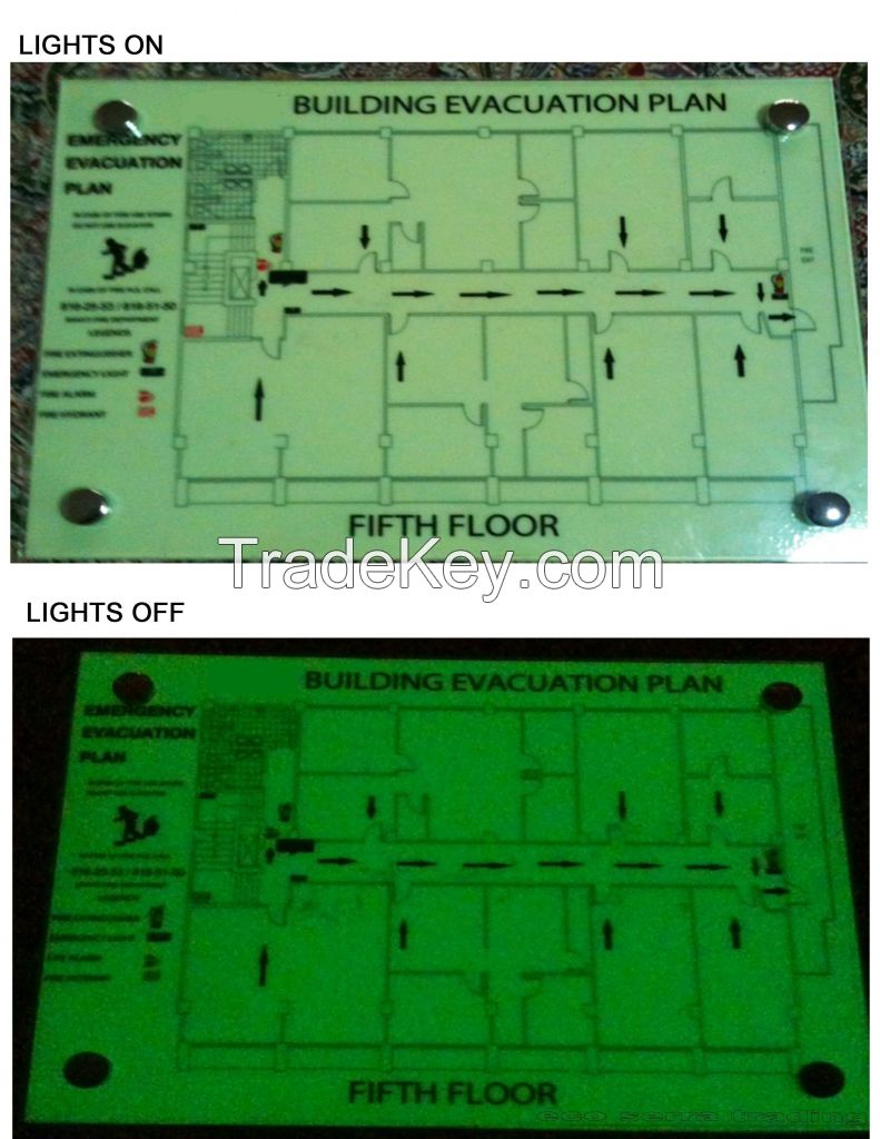 PHOTOLUMINESCENT / LUMINOUS EVACUATION MAPS