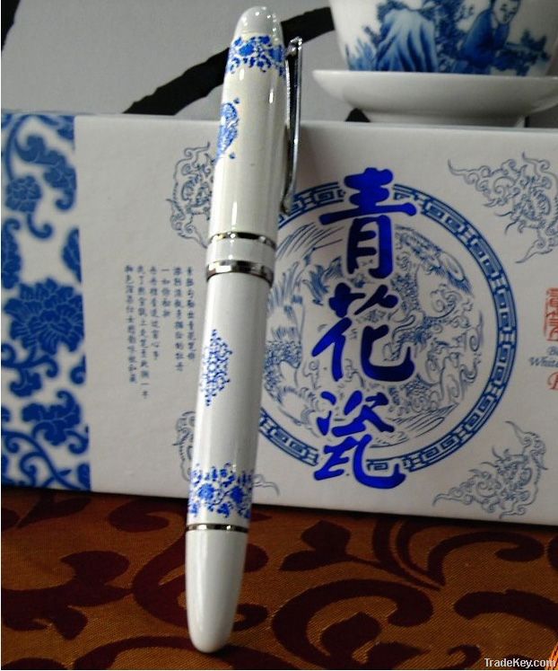 Blue and White Porcelain Pen