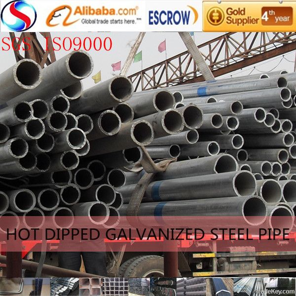 Hot dipped galvanized steel pipes/BS1387&ASTMA53 hot dipped galvanized