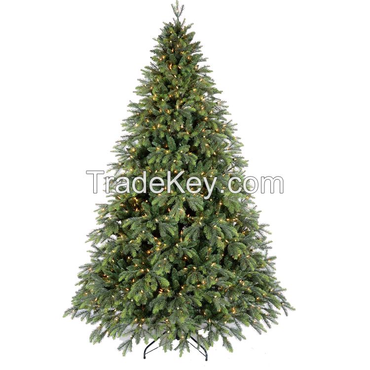 Hinged Automatic artificial PE Christmas trees with Led lights