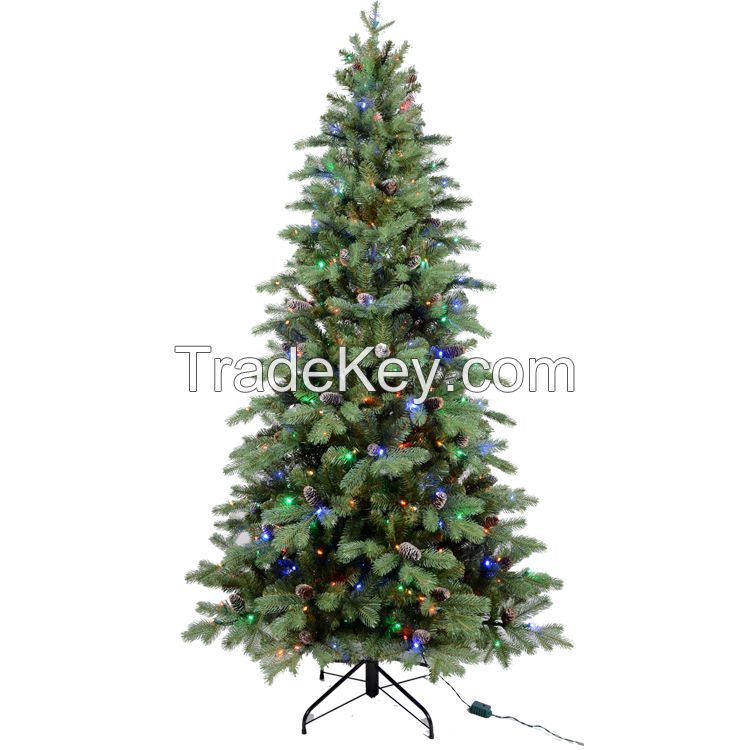 Prelit Artificial Fir Christmas Tree 7 Feet With Multicolored LED Lights