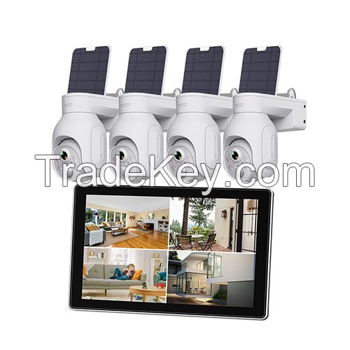 5MP Wi-Fi Pan Tilt Solar Cameras Monitor Security System