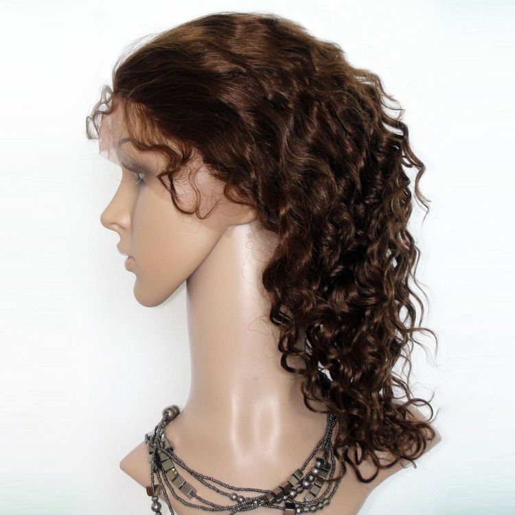 Brazilian Virgin Human Hair Lace Front Wigs 4# Medium Deep Wave 120% density 8 inch to 24inch Factory Slae 