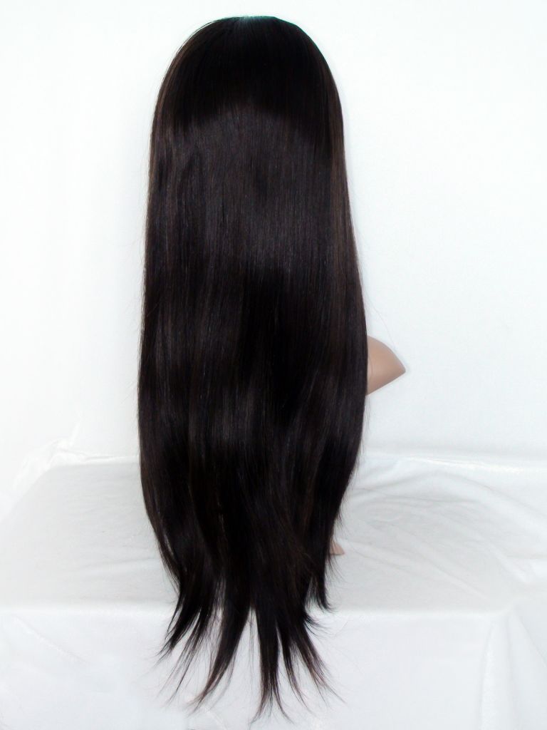 Brazilian Virgin Human Hair Lace Front Wigs 2# Medium Straight 120% density 8 inch to 24inch Factory Slae