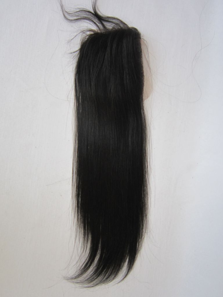 Brazilian Virgin Human Hair (4*4 ) Top Lace Closure Straight Free Part Swiss Lace Or France Lace