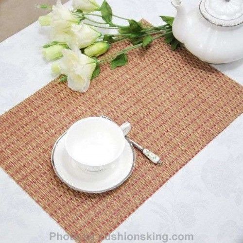 Red PVC plaited placemat