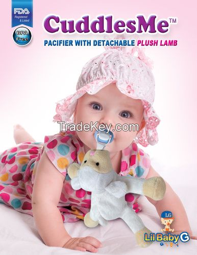 CuddlesMe Pacifier with Detachable Plush Lamb