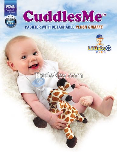 CuddlesMe Pacifier with Detachable Plush GIRAFFE