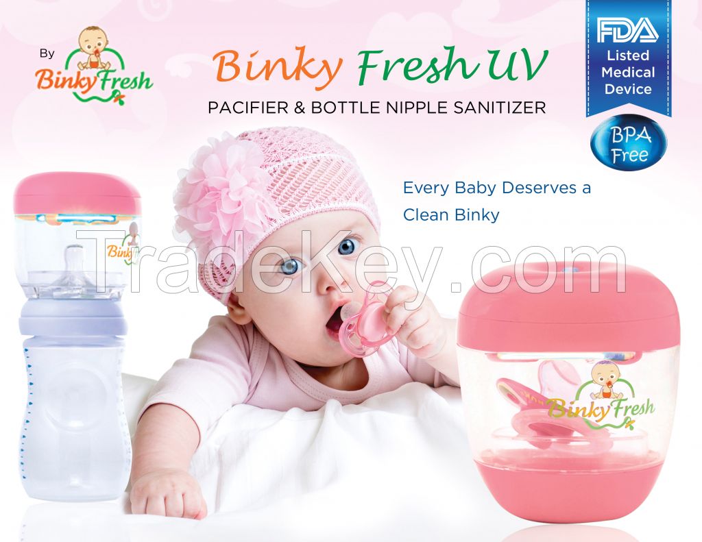FDA Listed Medical Device | BinkyFresh UV Light Pacifier- Baby Bottle-Sippy Cup-Teething Ring Sanitizer Sterilizer