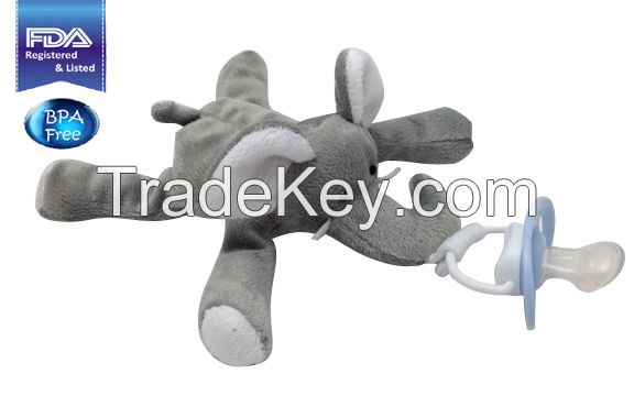 CuddlesMe Pacifier with Detachable Plush ELEPHANT