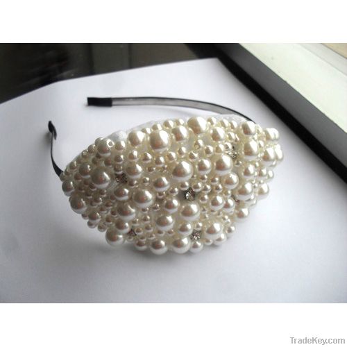 2013 Fashion hair band with pearl & crystal decoration