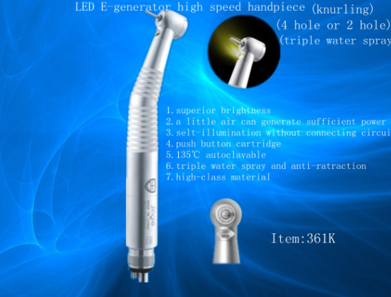 LED E-generator high speed handpiece
