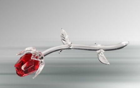 Crystal Red Rose - 5 1/8"