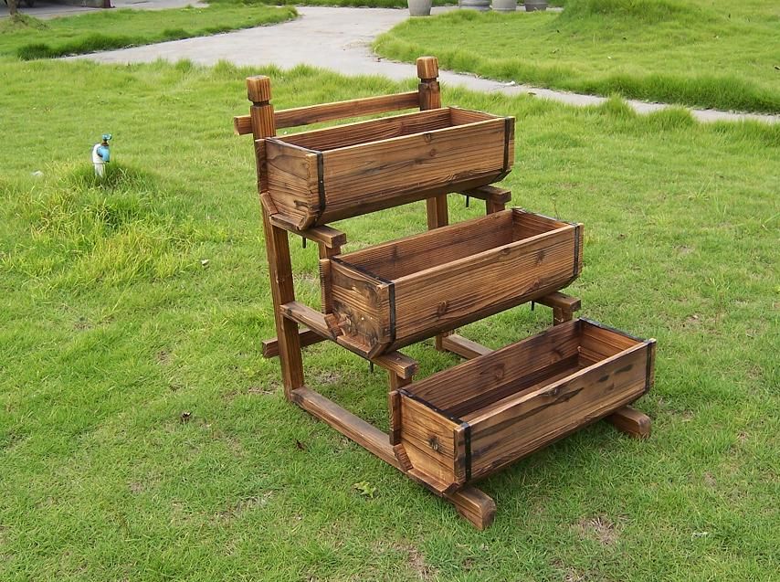 Folding Wooden Garden Flower Stand