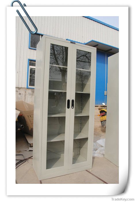 steel glass door filing cabinet