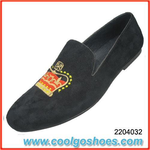 Elegant brown velvet loafers from china wholesaler