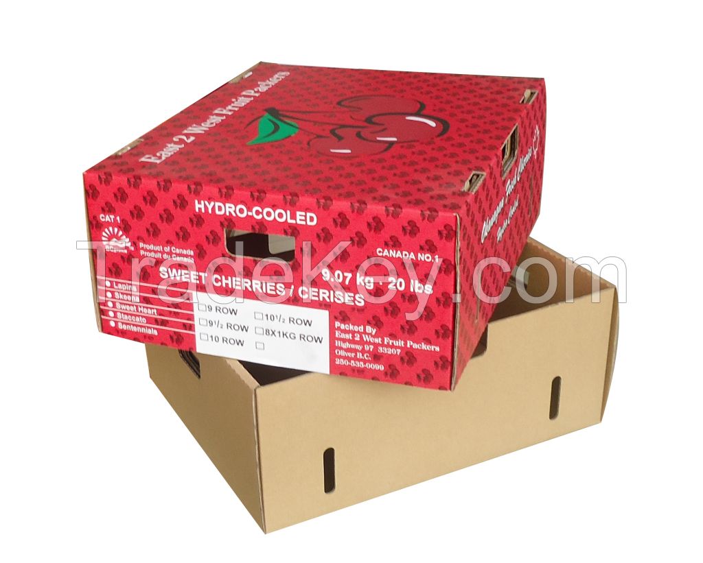 Foldable fruit carton box for cherry and banana/la frutas caja