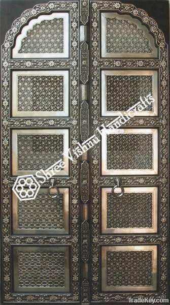 Artistic german silver metal door