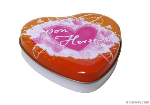 heart shaped candy tin box