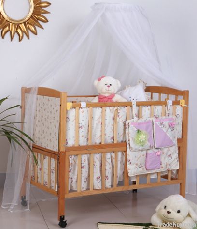 Happy Baby MC602 Pinewood Baby Crib Natural