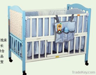 Happy Baby MC600 Pinewood Baby Bed With Mosquito Net