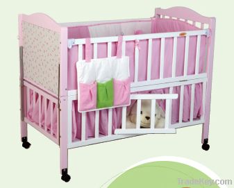 Happy Baby MC600 Pinewood Baby Bed With Mosquito Net