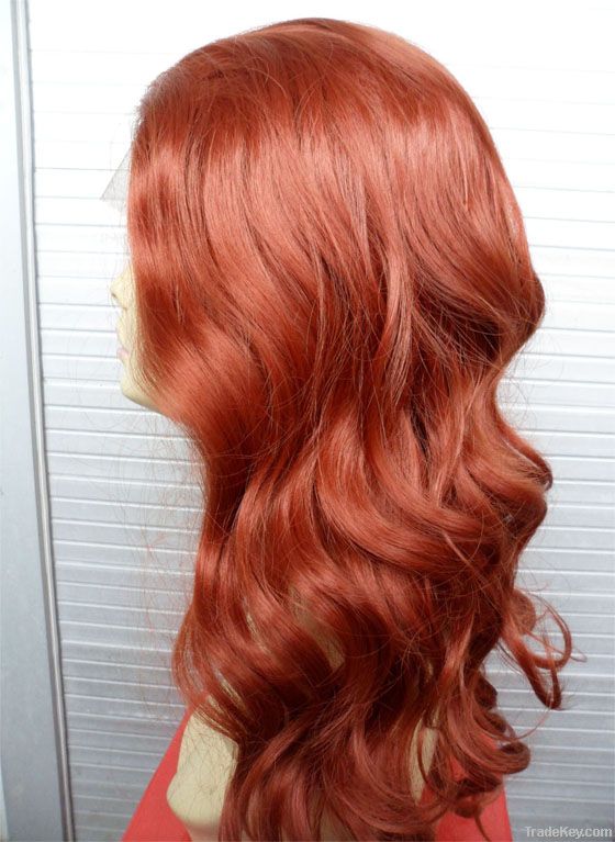 Synthetic Copper Red #350 Body Wave Lace Front Wig Heat/Iron Safe