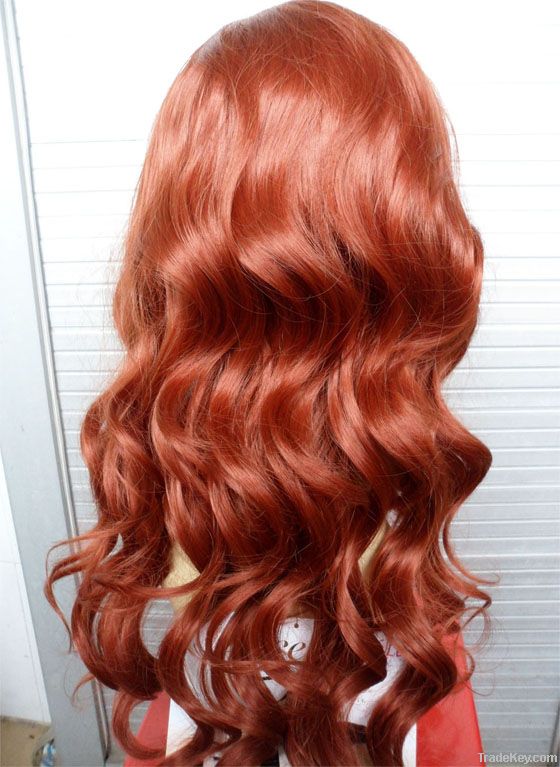 Synthetic Copper Red #350 Body Wave Lace Front Wig Heat/Iron Safe