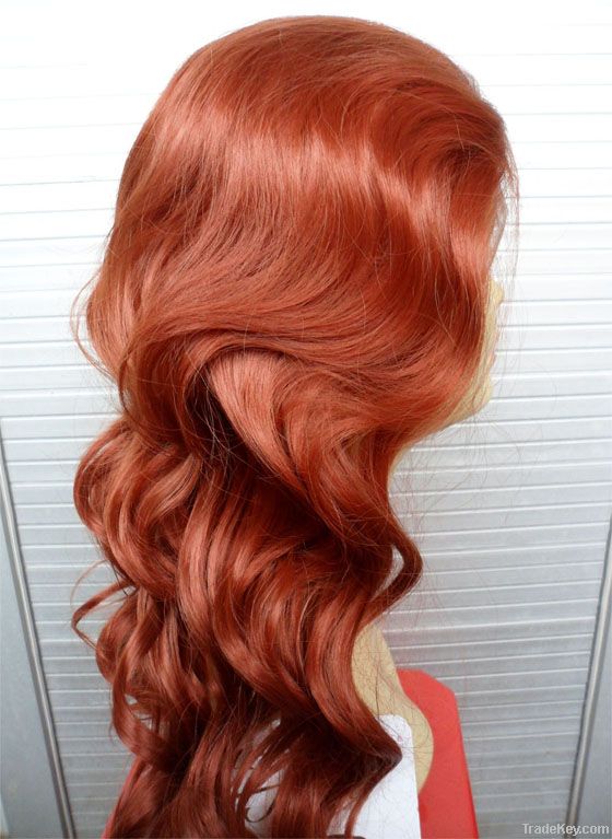 Synthetic Copper Red #350 Body Wave Lace Front Wig Heat/Iron Safe