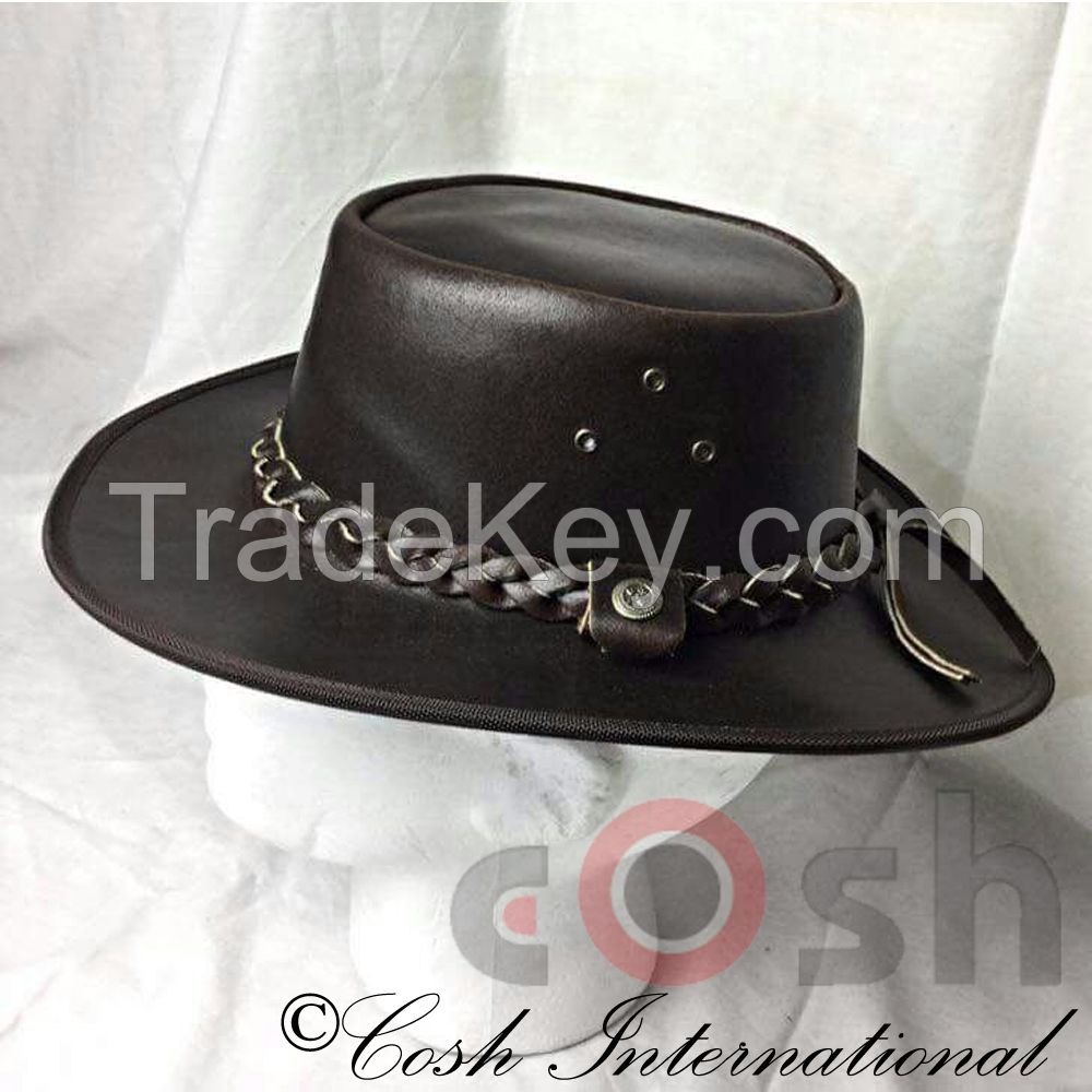 Cowboy Black Leather Hats Manufacturer