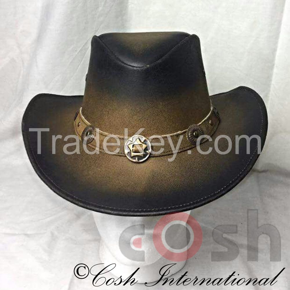 Double Shaded Leather Hats