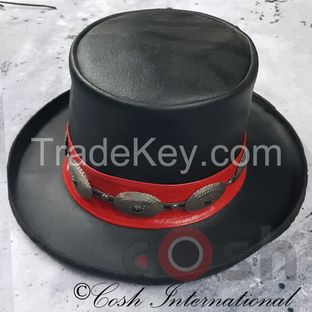 Black Leather Gothic Hat