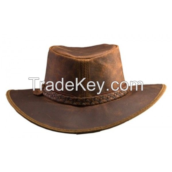 Genuine Leather Top Hats With Copper Crusher