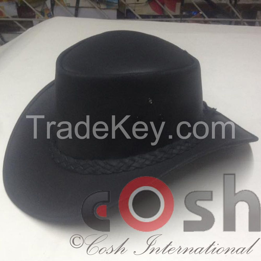 Black Leather Gothic Hats Manufacturer