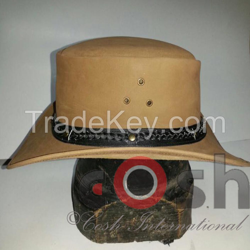 Light Brown Leather Hats